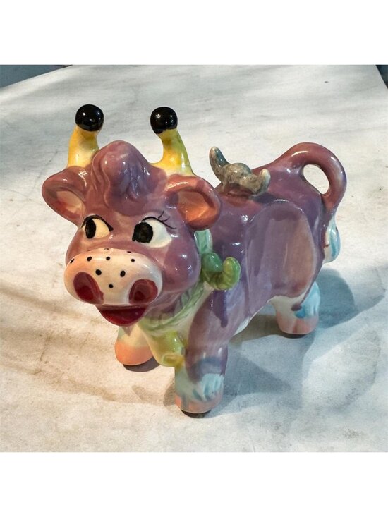 Thames Other - Vintage Thames Whimsical Ceramic Cow Figurine  Colorful  Mid-Century Decor